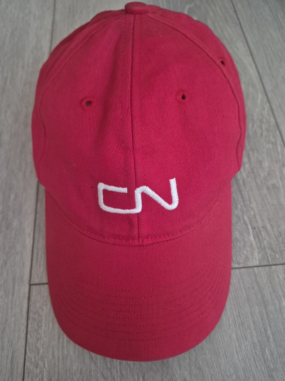 CN Canadian National Railway Red Embroidered Logo Baseball Cap Hat Adjustable